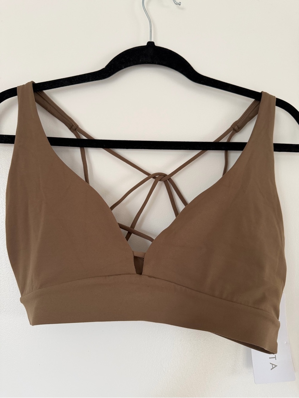 NWT Athleta  Solace Keyhole Seamless Strappy Bralette - Brown XL